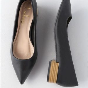 Alessia Black Low Pointed-Toe Heels